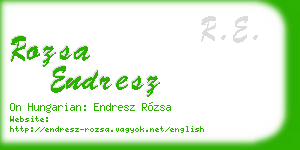 rozsa endresz business card